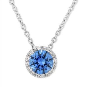 Swarovski blue zirconia sterling silver pendant
